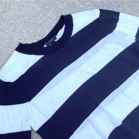 J Crew Block Striped Navy White Sweater XS - Picture 6 of 8